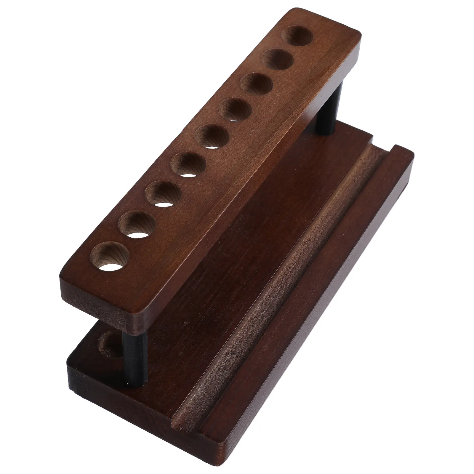 Wooden Phone Pencil Holder Desktop Stationery Storage Stand Decorative Device Organizer with Pen Display Slots Mobile Phone