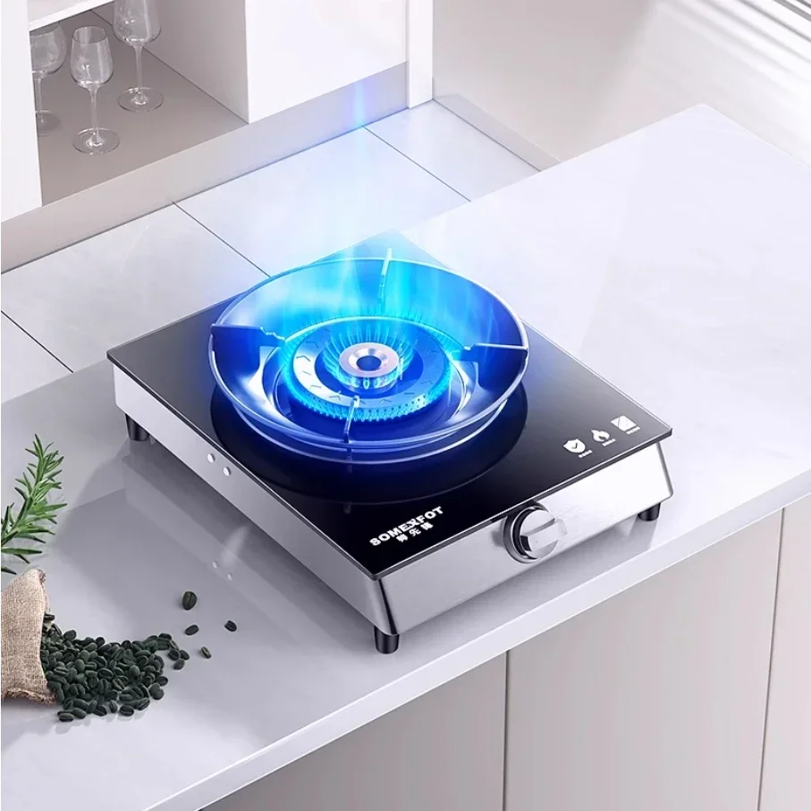 Single - burner Gas stove for household desktop - large fire, natural & liquefied gas, old - fashioned design