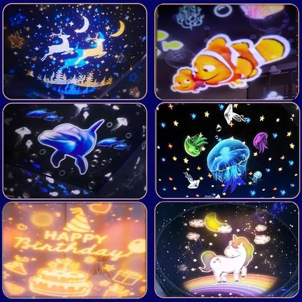Rotating Starry Sky Effect Safe ABS Plastic Build European Style Creates Magical Bedroom Creates
