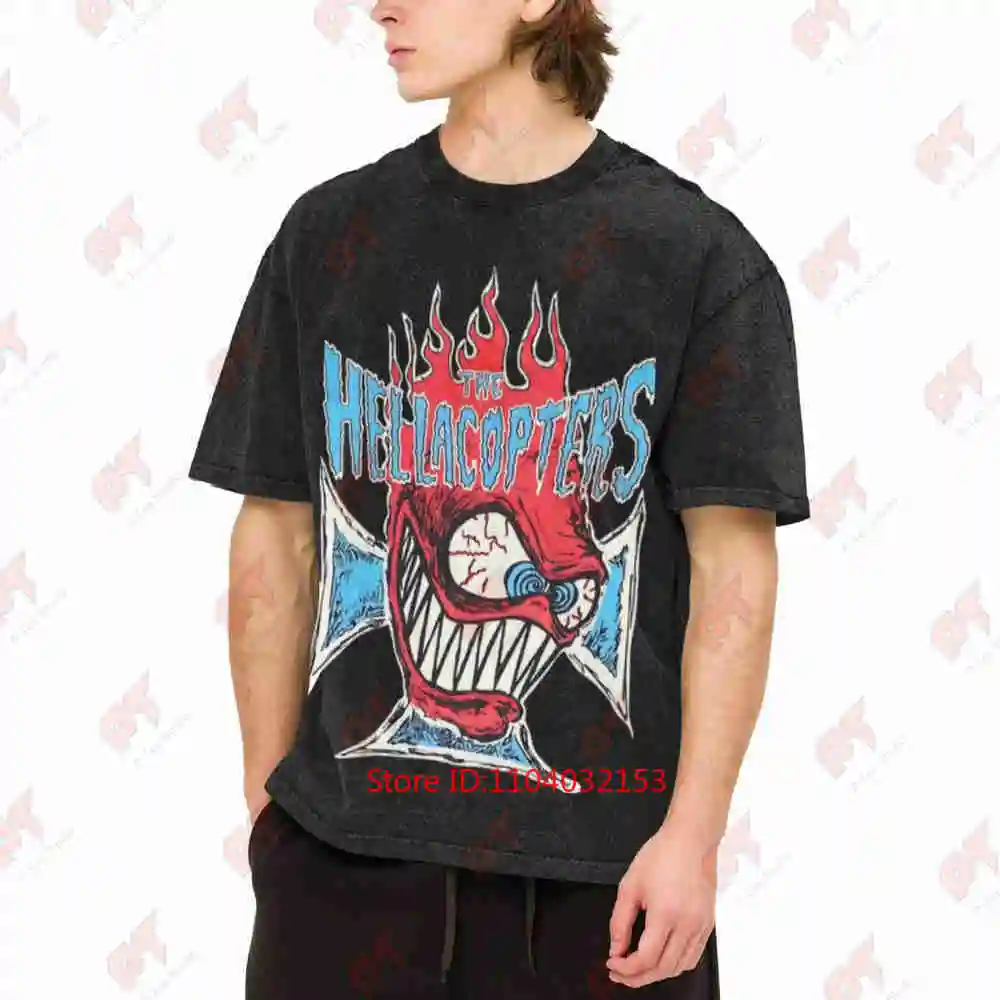 The Hellacopters Tour 2000s Vintage Washed Tee Pure Cotton T-Shirt