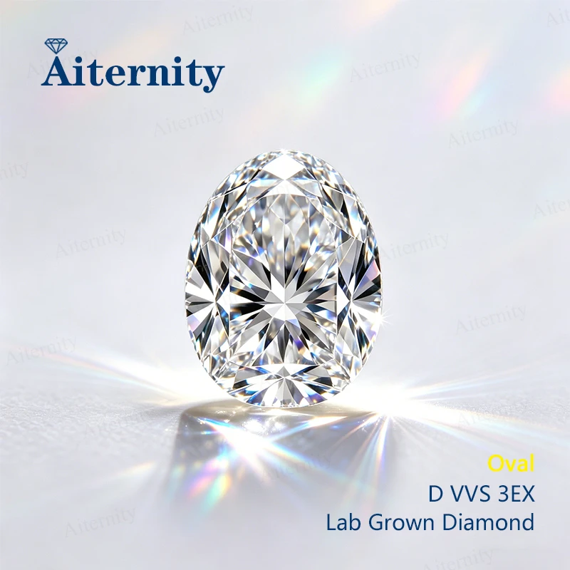 Real HPHT CVD VVS1 Oval Shape Lab Grown Diamond Without Certificate for Rings Necklace Bracelet Diamonds Lab Diamonds Wholesale