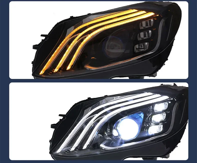 Head Lamp for Mercedes-Benz C-class W205 15-21 LED Headlight Assembly C180 C200 C260 DRL Turn Signal High Beam Retrofit S-class