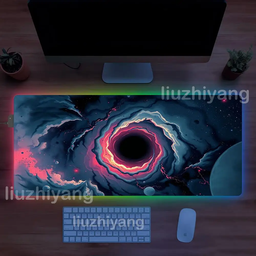 

Коврик для мыши Liquid Vortex, коврики для мыши с RGB подсветкой, механические коврики для клавиатуры, аксессуары для офисного компьютера, светодиодные противоскользящие коврики для игрового стола
