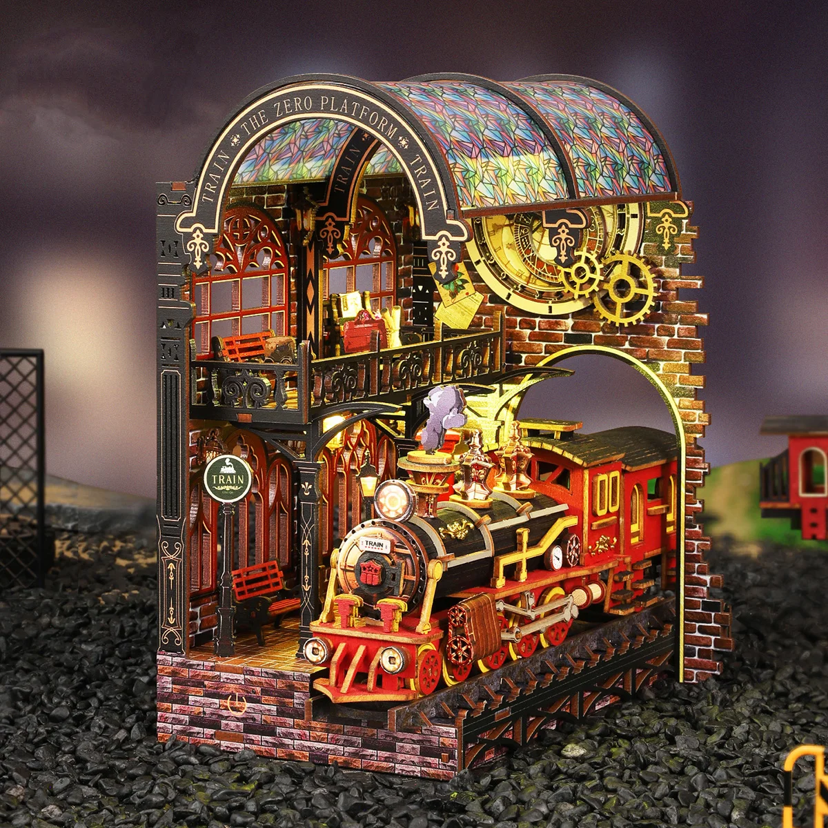Train assembly building, book models, decorations, mini tool kits, 3D puzzle wooden DIY handmade toy sets, birthday gifts