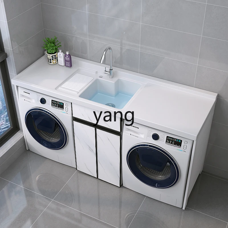 YJQ double laundry dryer integrated cabinet combination space aluminum belt rubbing board laundry pool significant other