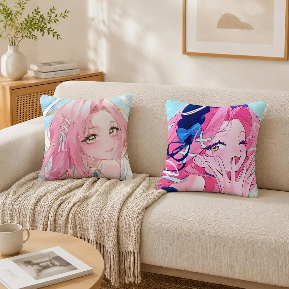 Anime Mizi A-alien Stage Cushion Cover Plush Decorative Pillow Case With Hidden Zipper Cutecore Room Decor For Home