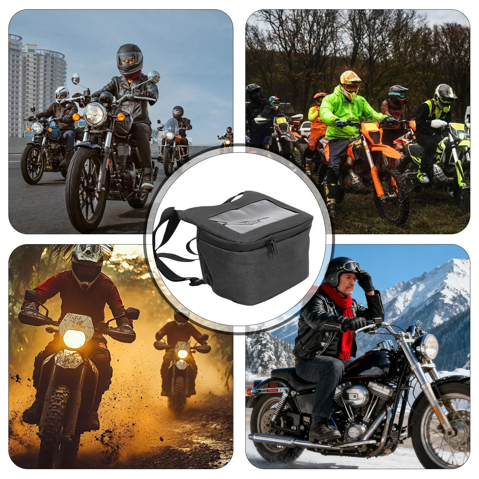 Motorcycle Bags Waterproof Scooter Pouch Touchscreen Window Motorcycle Tool Storage Pouch For Motorbike Scooter Key Wallet Phone