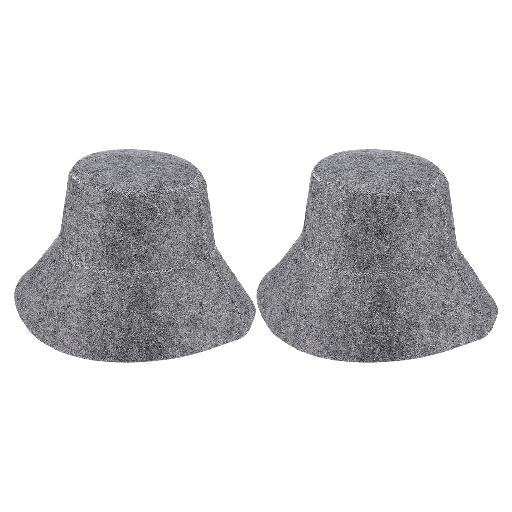 

2Pcs Felt Sauna Hair Hats Water Resistant Shower Caps Comfortable Bath Accessories
