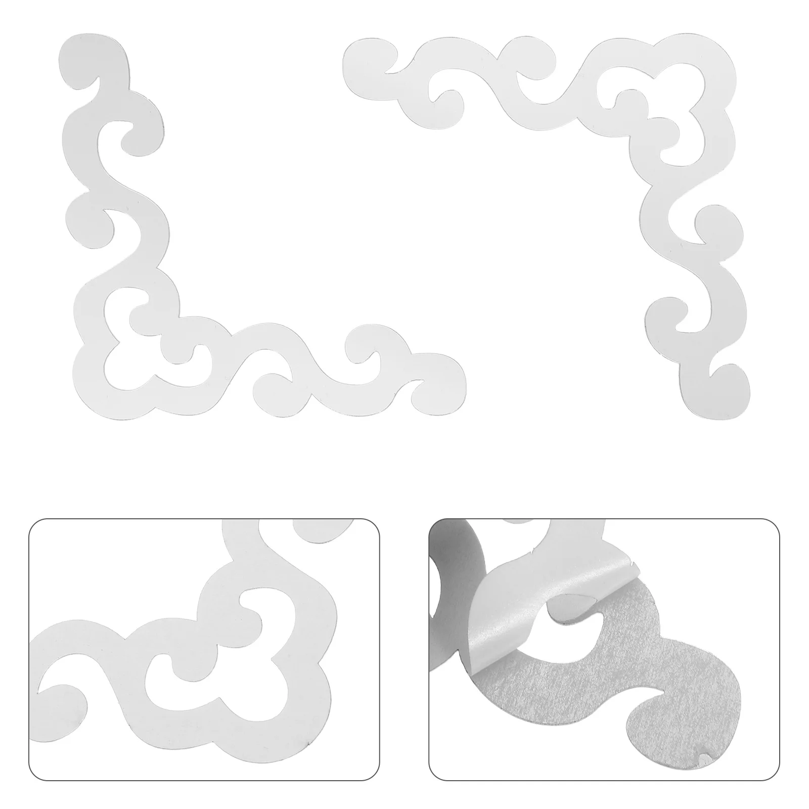 

12Pcs Mirror Corner Decals Peel Stick Acrylic Self Adhesive Wall Stickers Decorative Frame Living Room Cabinet
