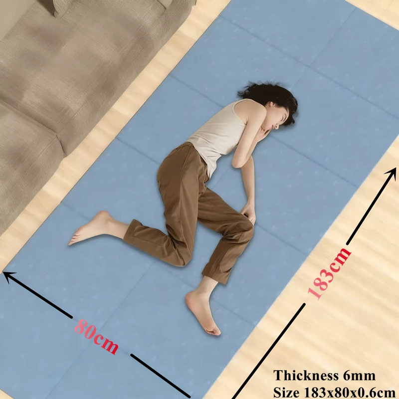 

1830x800x6MM Yoga Mat Eco Exercise Friendly Double Sided Non-Slip for Pilates & Floor Workouts Foldable Folding Travel Fitness