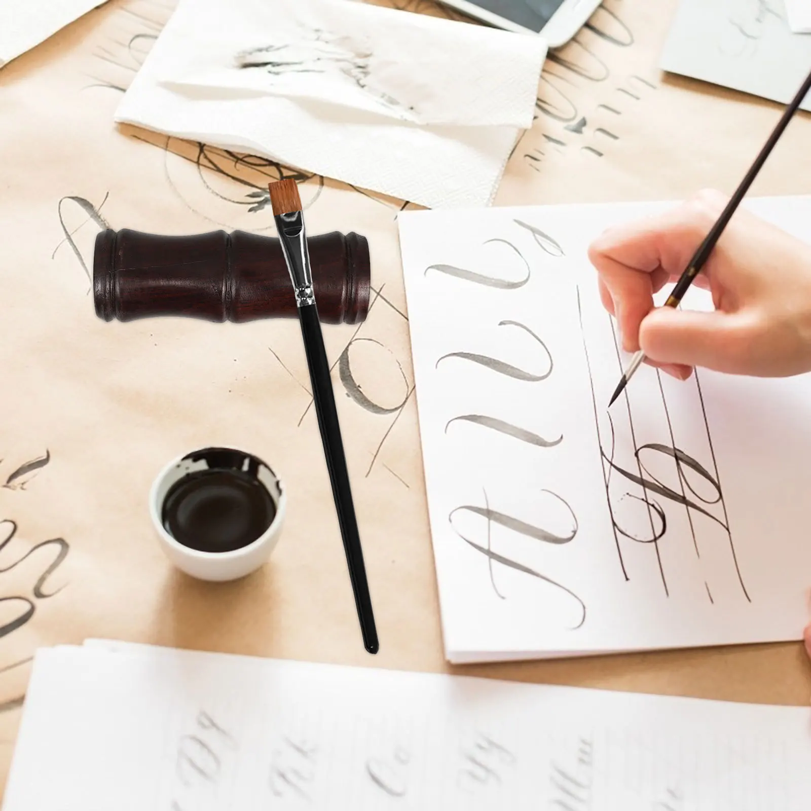 

Wooden Redwood Pen Holder Vintage Joint Design Desk Organizer for Calligraphy Brushes Pencils Office Writing Instruments Storage