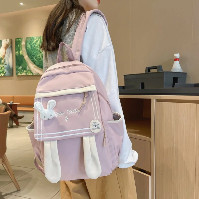 Large Capacity Girls Backpack Student Backpack  Water Resistant Japanese Style Junior High School Student Schoolbag Female