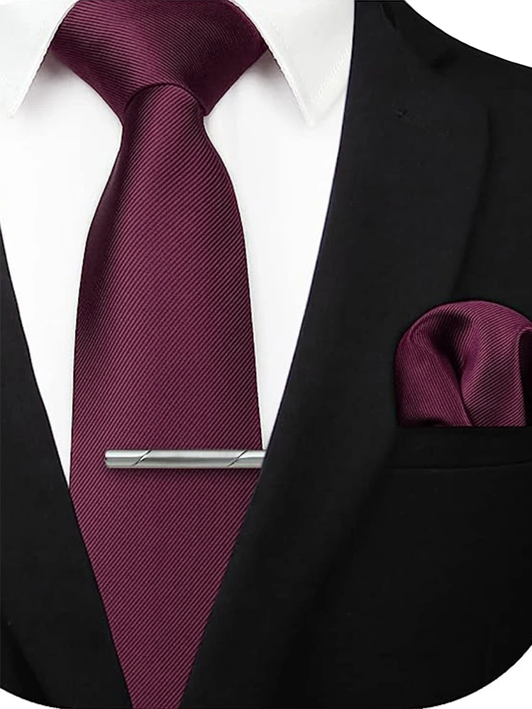 JEMYGINS Solide Grün Blau Männer Mode Krawatte Taschentuch Krawatte Clip für Smoking Zubehör Klassische Seide Luxus Krawatte für Mann Geschenk – Detail 12