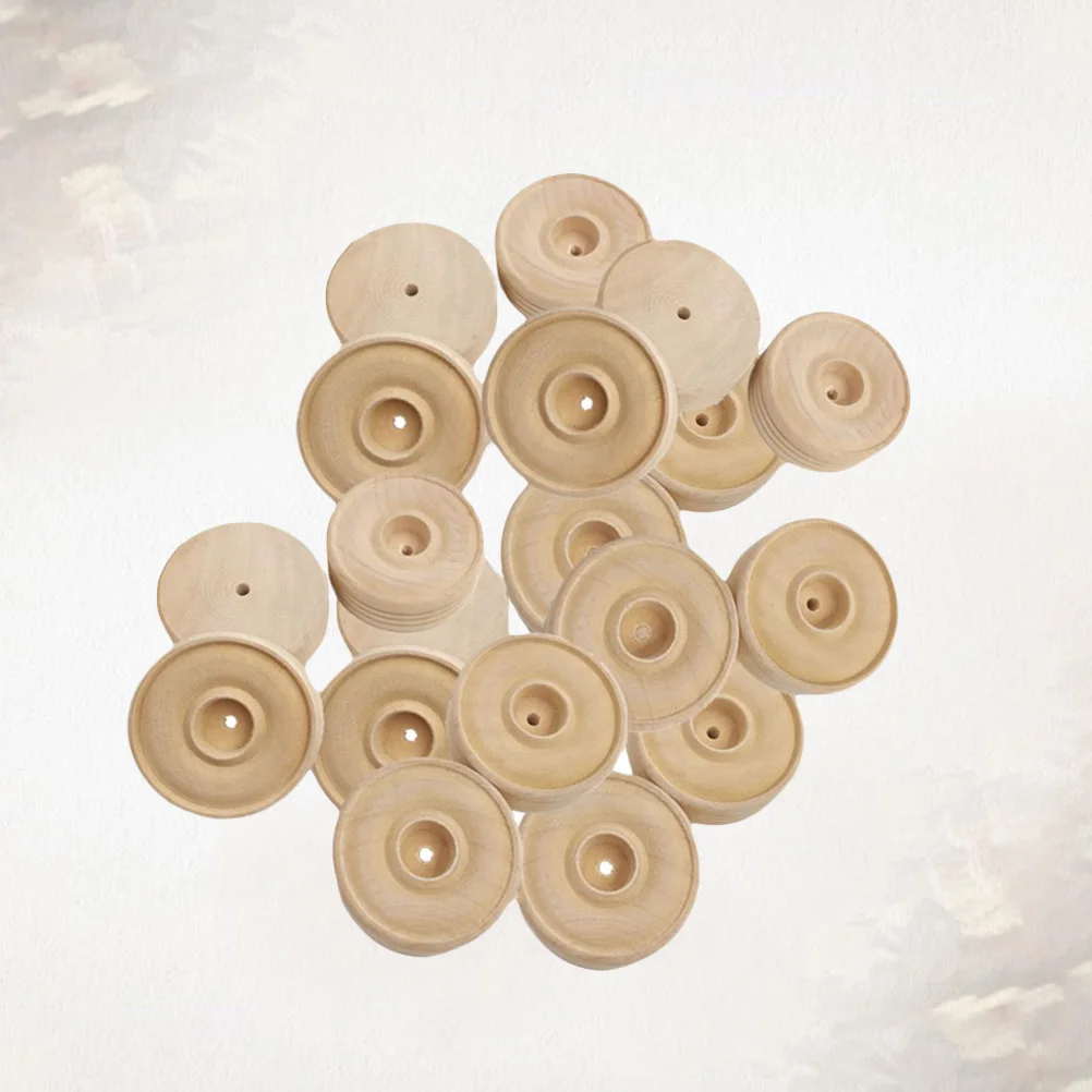 

25pcs Wooden Small Wheels Diy Handmade Crafts Supplies Real Wood Accessories For Kids Models Projects Sewing Craft Tools