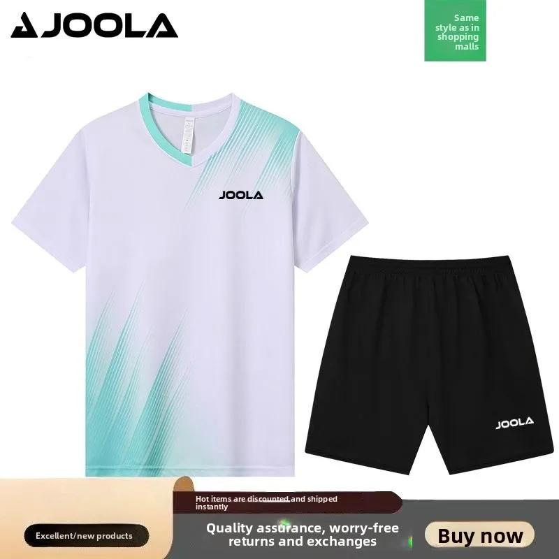 

JOOLA men's and women's table tennis suit set for summer children, quick drying breathable sports running training two-piece set
