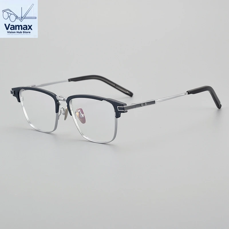 

Pure Titanium Half Frame Prescription Glasses for Men Square Shape Myopia Eyeglass Chic Style Business Optical Eyewear