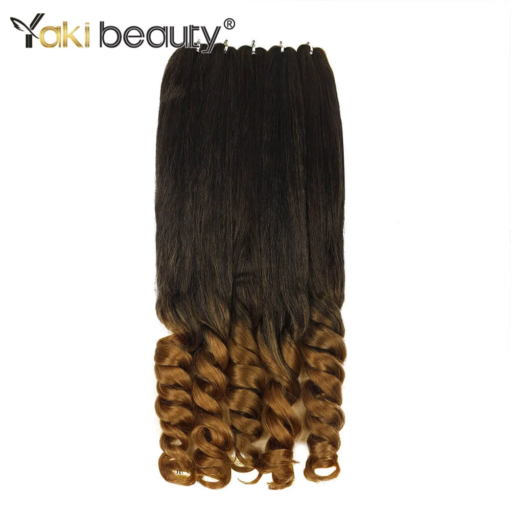 Syntetyczne włosy do warkoczy francuskich boho, kręcone, czarne, wstępnie rozciągnięte, profesjonalnej jakości do warkoczy szydełkowych, ustawianie w gorącej wodzie, 5 paczek/partia