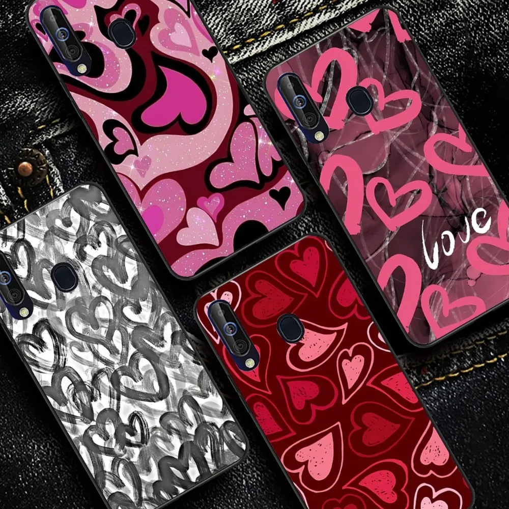 

Black Love Heart Phone Case For Samsung A 10 11 12 13 20 21 22 30 31 32 40 51 52 53 70 71 72 73 91 13 Shell