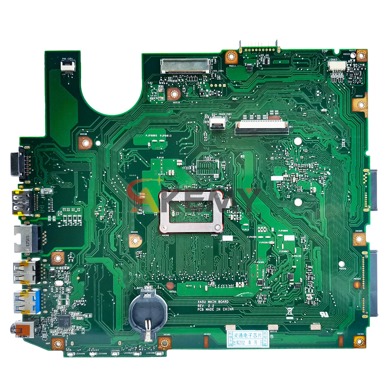 X45U Laptop Motherboard For ASUS VivoBook X45U X45U A45U K45U Notebook Mainboard With CPU 100% tests OK fast shipping stk