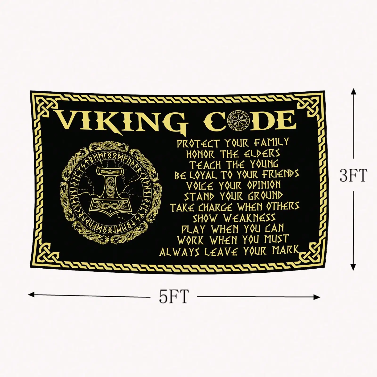 Viking Code Flag Outdoor Decors Home Decor Items Decoration Garage Flags Barber Shop Flaga Advertising Tapestry Custom Bedrooms