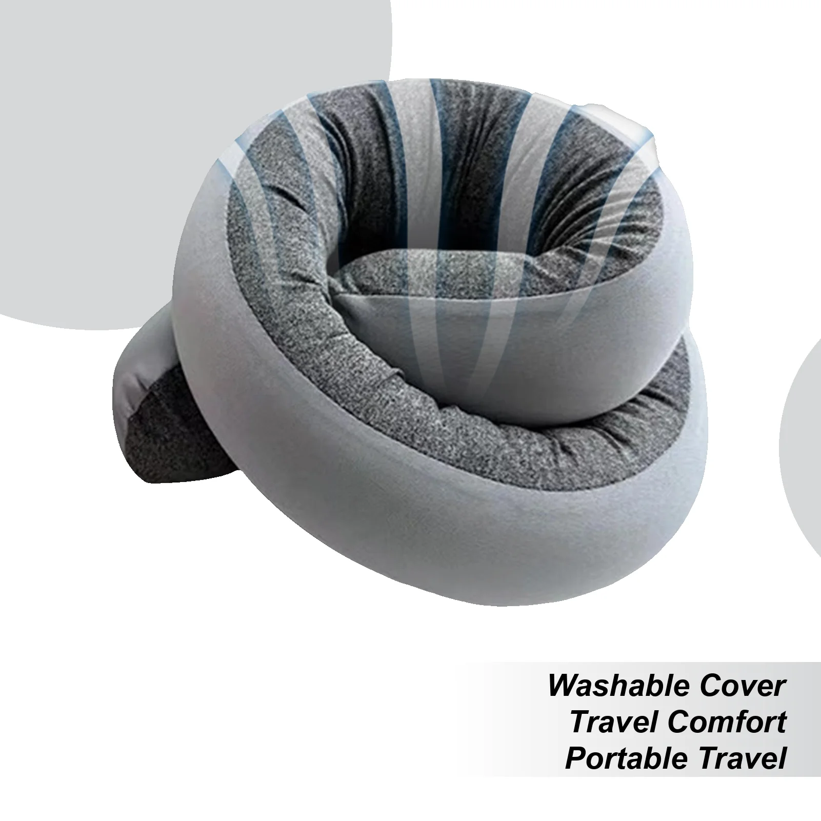 

Memory Foam Travel Pillow Flexible Spiral Wrap Scarf Lightweight Neck Pillow For Travel For Home Office Car Rides Airplane Road