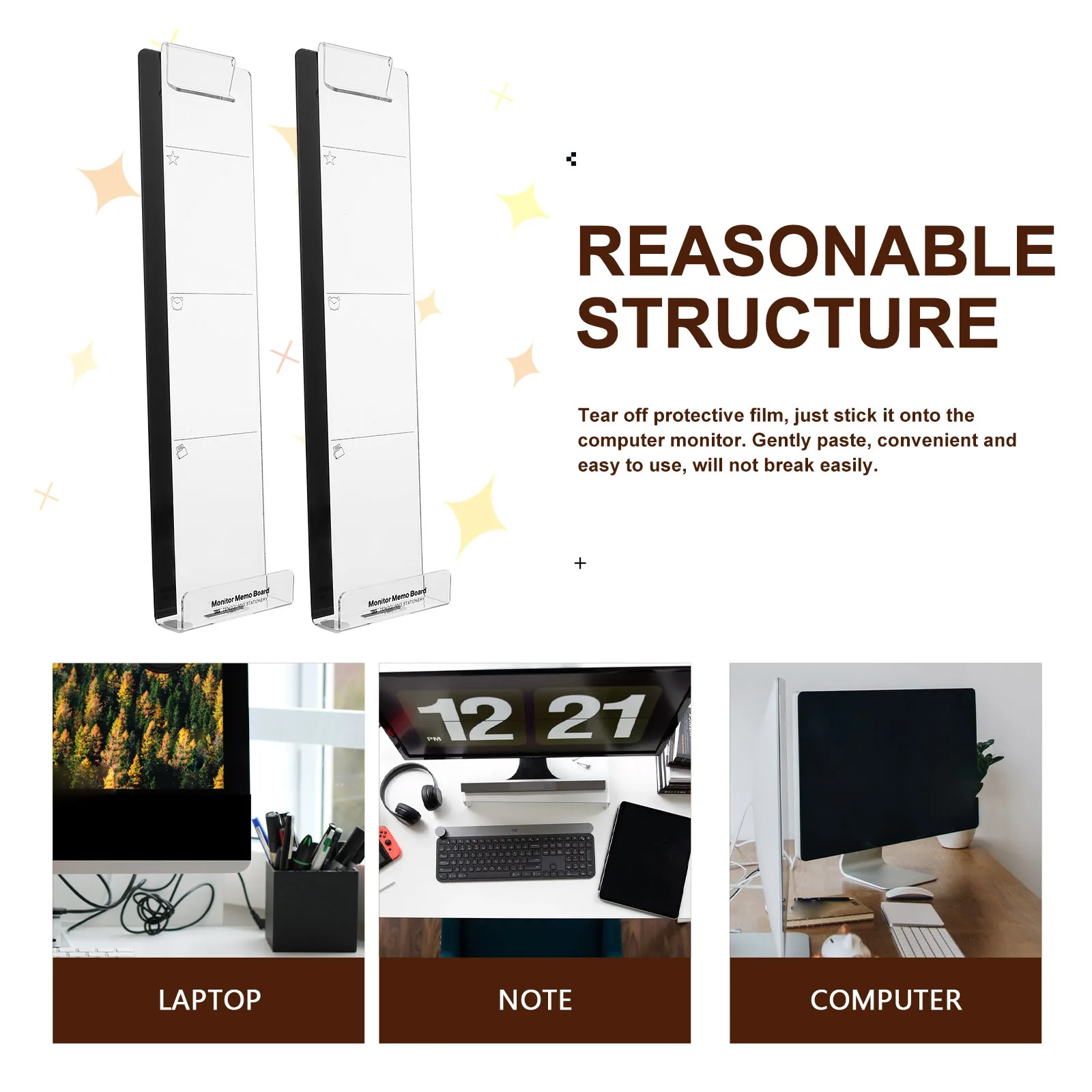 2 قطعة حامل هاتف مذكرة مجلس مجموعة لوحة شفافة لمكتب مراقبة المنزل رسالة المنظم دفتر الملحقات #5