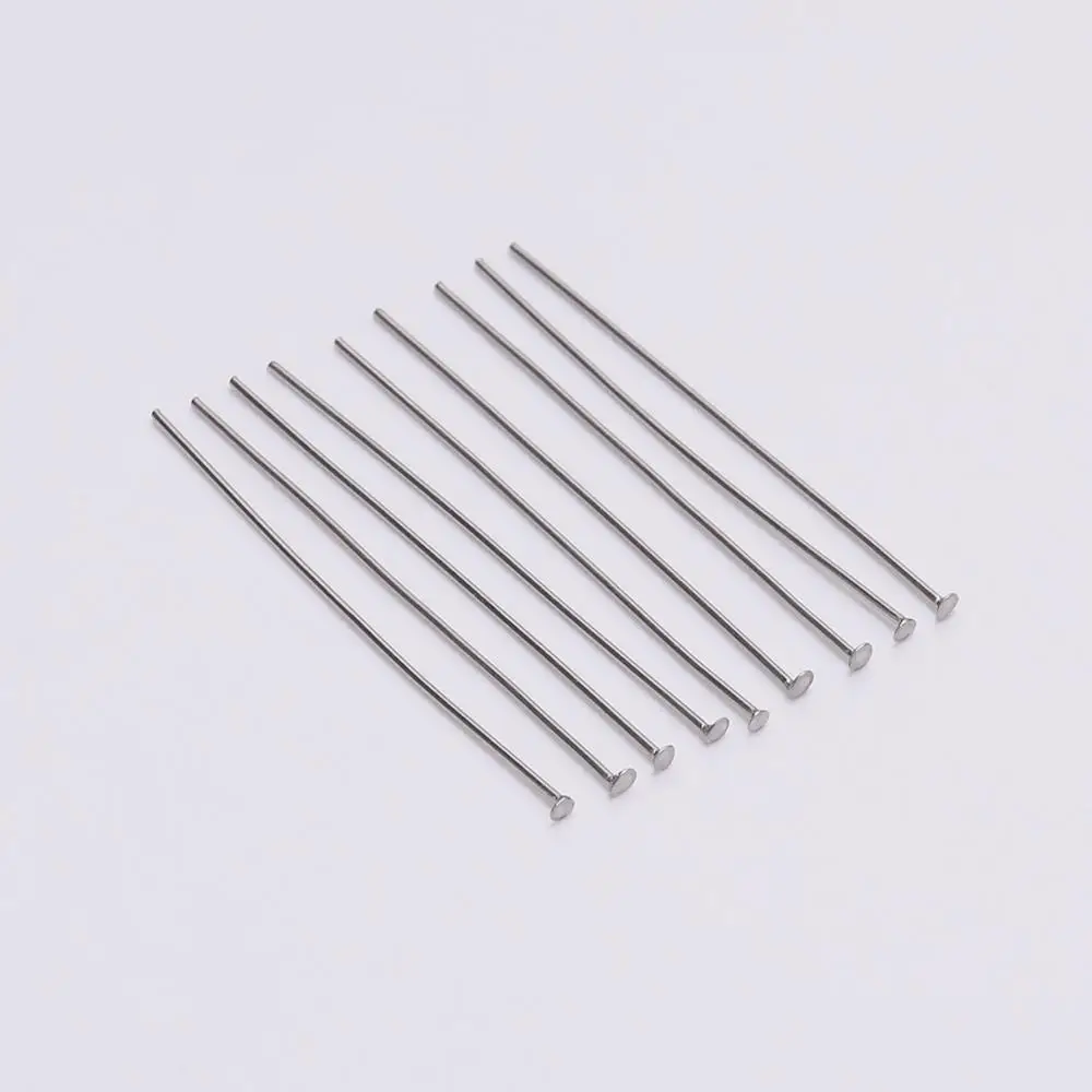 100pcs/Bag 15 25 30 40 45 50 70 mm Stainless steel Flat Head Pin Findings Headpins For Jewelry Making DIY Supplies Accessories