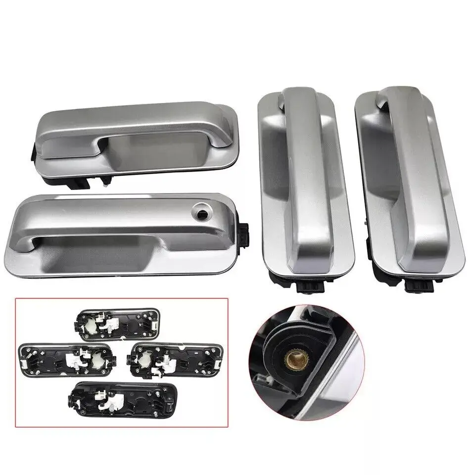 

For Ford F150 2015-2020 4PCS Silver Outside Door Handles Front & Rear Set High Quality Automotive exterior accessories