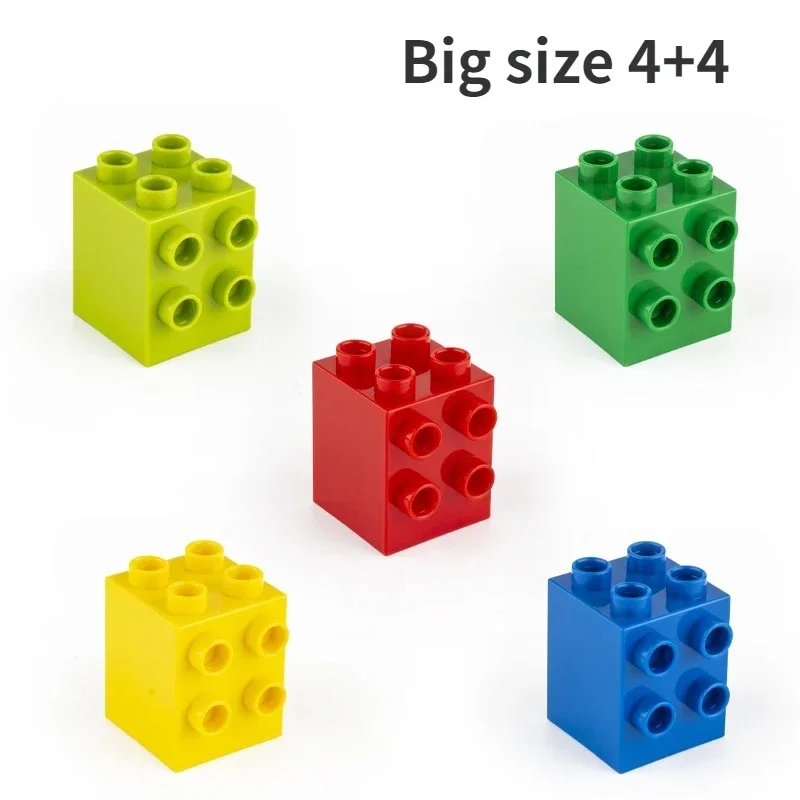 Big Size Brick 4+4 5pcs/lot  DIY Classic Education  Building Blocks Compatible with Lego DUPLO Bricks Plastic Toys for Children