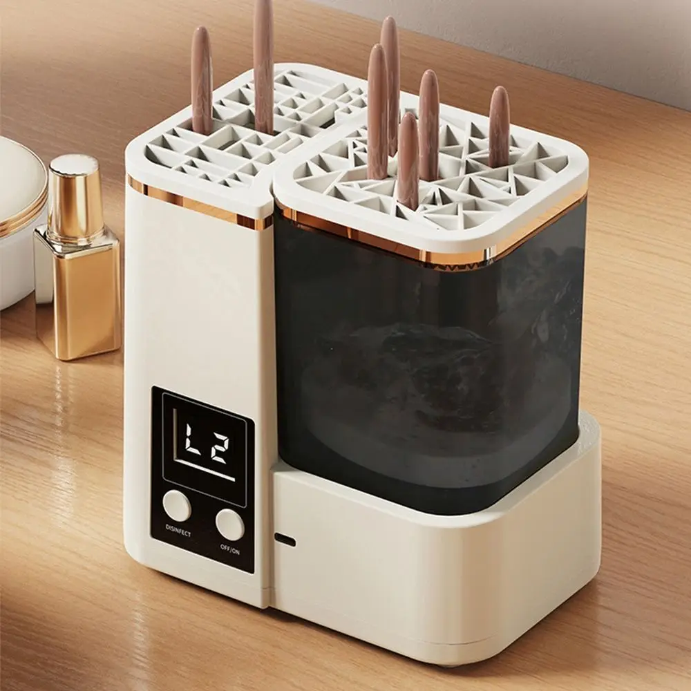 Portable Makeup Brush Cleaning Machine Electric 2 Wash Modes Makeup Brush Dryer LCD Timer Type-C Charging