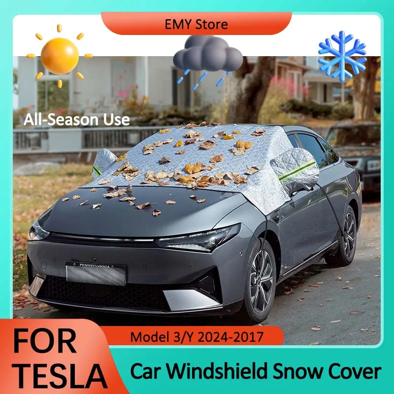 

For Tesla Model 3 Winter Windshield Snow Cover Car Sun Shade Block Frost Protection Model Y Anti-ice Front Windscreen Cover
