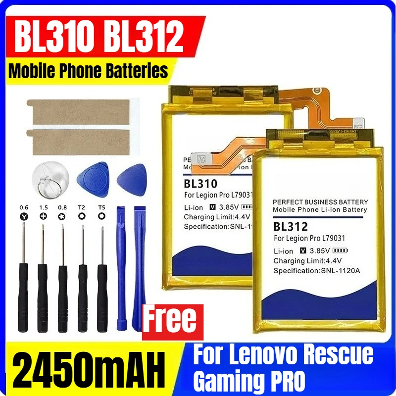 

2450mAh for Lenovo Rescue Gaming PRO L79031 BL310 BL312 Phone Battery + Tool