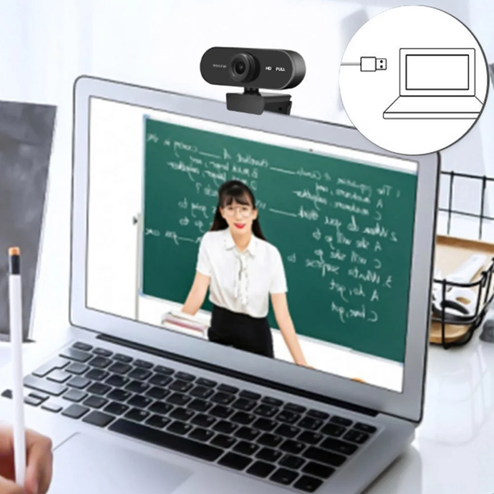 USB HD 1080P/2K Webcam Plug and Play with Microphone Computer Web Camera Autofocus for PC/Laptop Conferencing and Video Calling