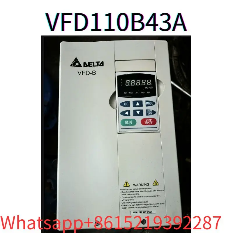 

second-hand VFD-B series frequency converter VFD110B43A 11KW tested ok