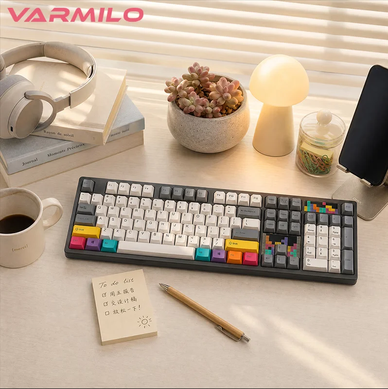 Varmilo VA100 Series Vintage 105 Keys 3-Mode（Wired/Bluetooth/2.4G）RGB Mechanical Keyboard，Gaming & Office Keyboard