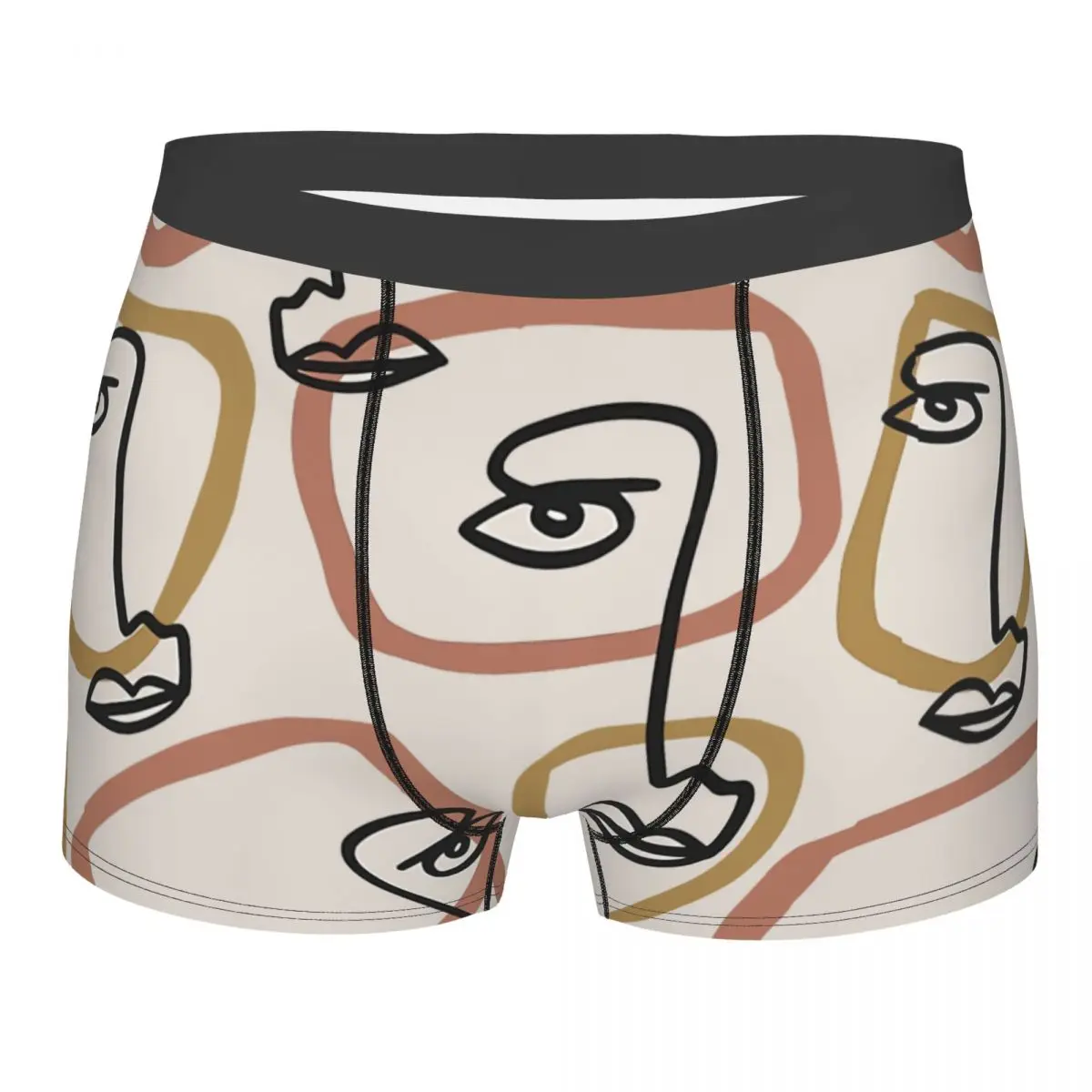 Face Drawing Line Art Underpants Cotton Panties Man Underwear Comfortable Shorts Boxer Briefs