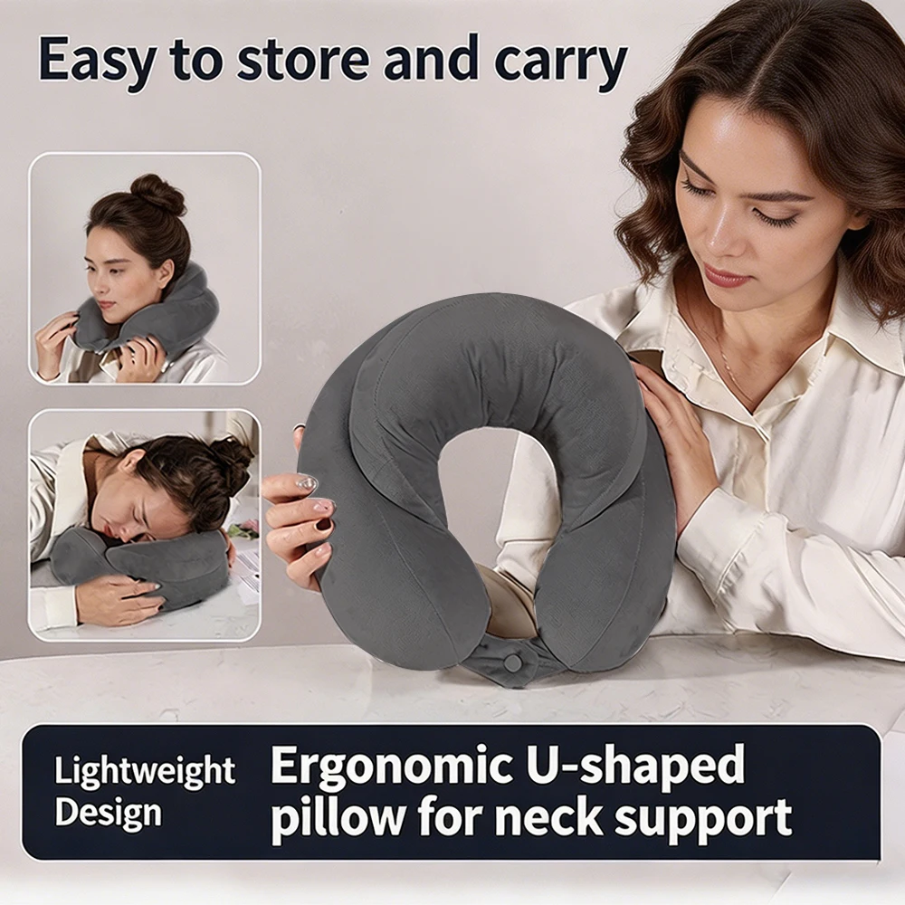 U-shaped Aircraft Travel Neck Pillow，Office Nap Pillow Car Airplane Pillow Neck Ergonomic Head Support，Suitable for Daily Use