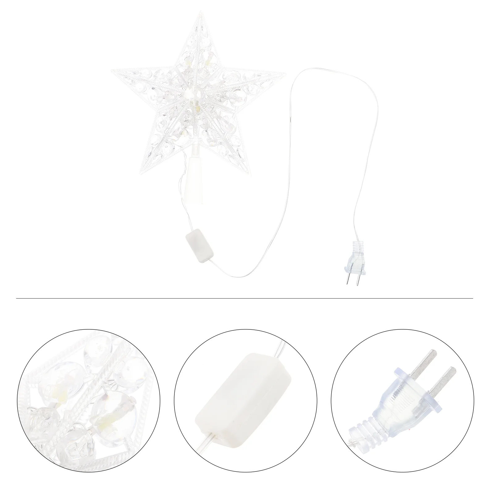 

Christmas Tree Lights Decorations Xmas Decorative Lamp Star Adornment Treetop Electronic Component Ornament