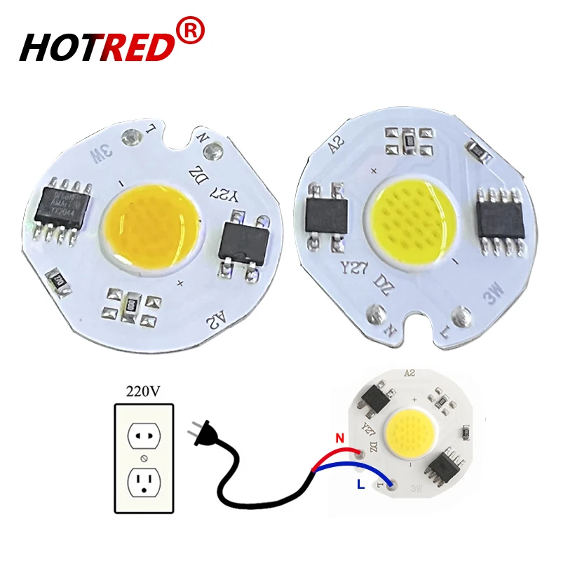 10szt LED COB Chip light 9W 7W 5W 3W 220V 230V 240V Wejście Smart IC Driver Pasuje do DIY Zimny Ciepły Biały Reflektor LED Reflektor LED
