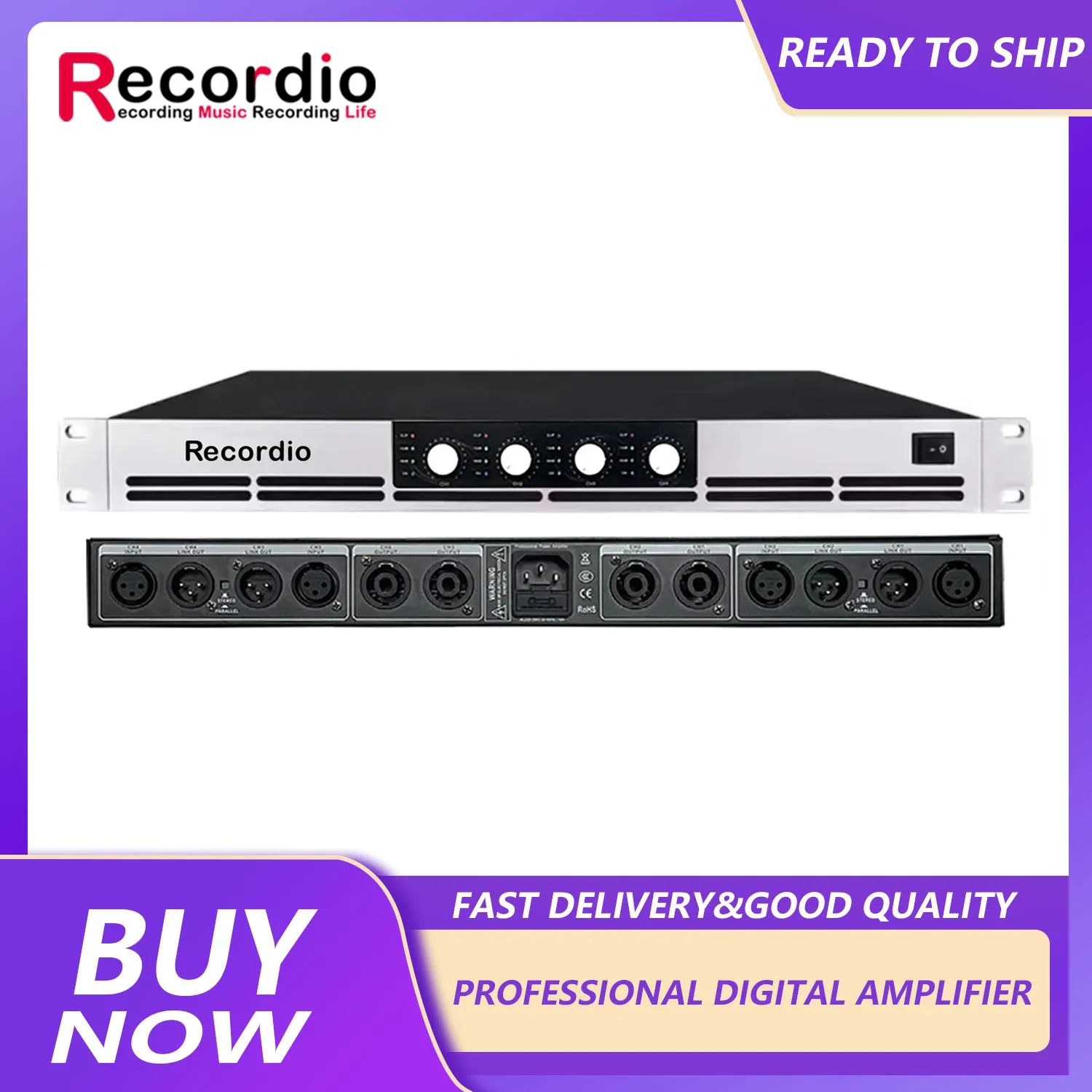 GAP-G15004 Professional 4-channel digital power amplifier 2700W 1U  home stage audio high power amplifier