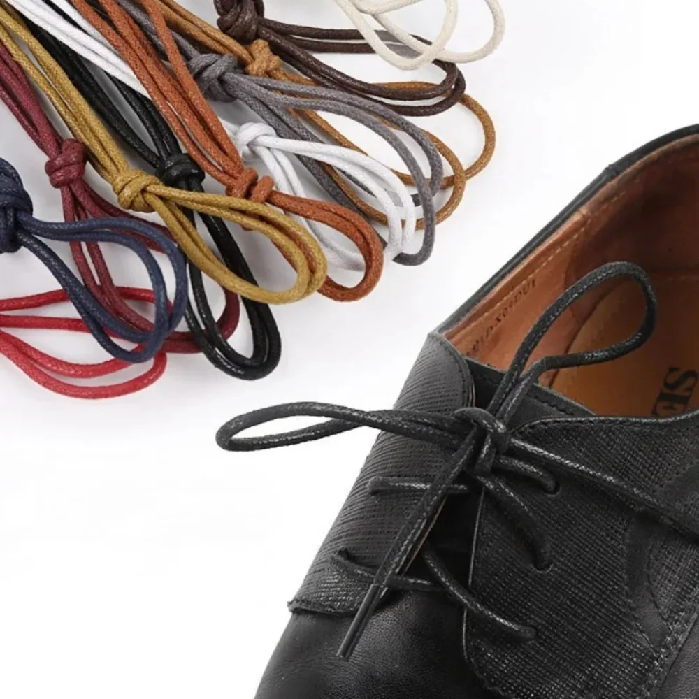 100CM Waxed Cotton Round Shoe Laces Leather Shoes Lace Waterproof ShoeLaces Men Boots Shoelace Shoestring
