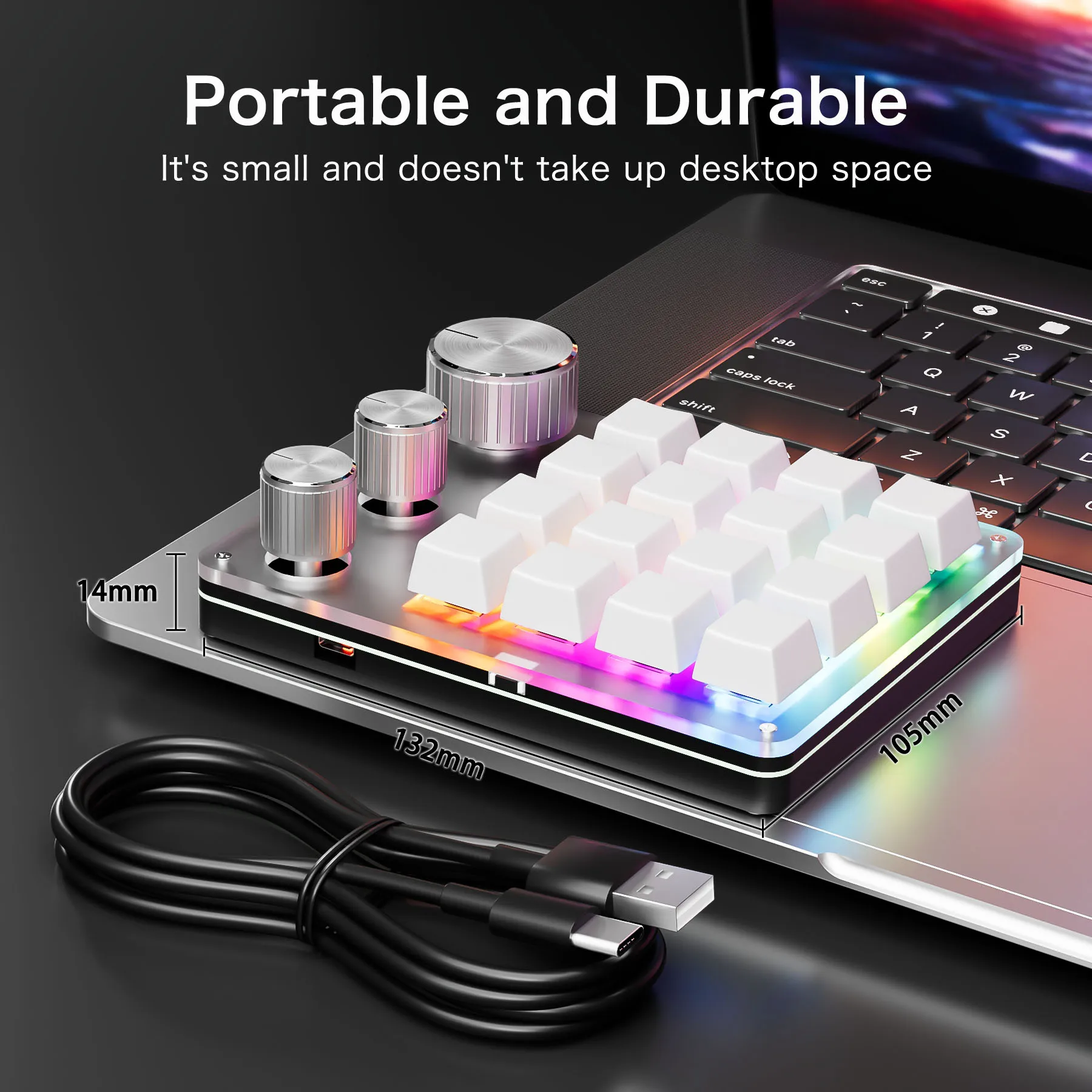 16 Key 3 Knobs Custom Mechanical Keyboard Customize Volume Button Knob Programming Macro Gaming USB Wired/ Bluetooth/ Wireless