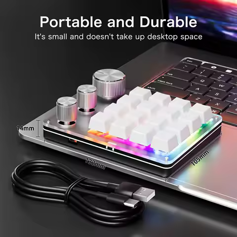 16 Key 3 Knobs Custom Mechanical Keyboard Customize Volume Button Knob Programming Macro Gaming USB Wired/ Bluetooth/ Wireless