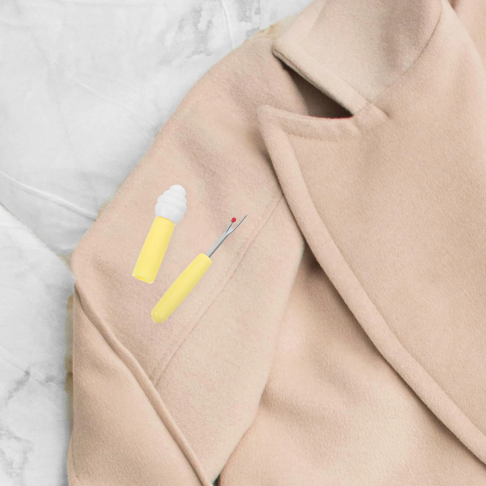 

Mini Seam Ripper and Thread Remover Yellow Handle Ergonomic Grip Tool for Stitch Removal Sewing Craft Needlework Repairs