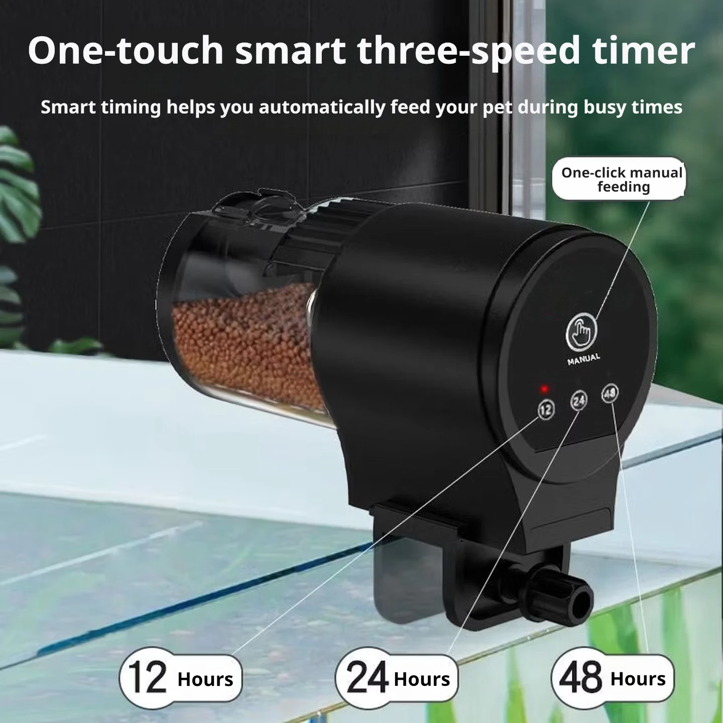 Dispensador Automático de Comida para Peces de Acuario |   Alimentador para Acuario |   Comedero Inteligente con Temporizador |   Alimento para Peces Ornamentales y Tortugas