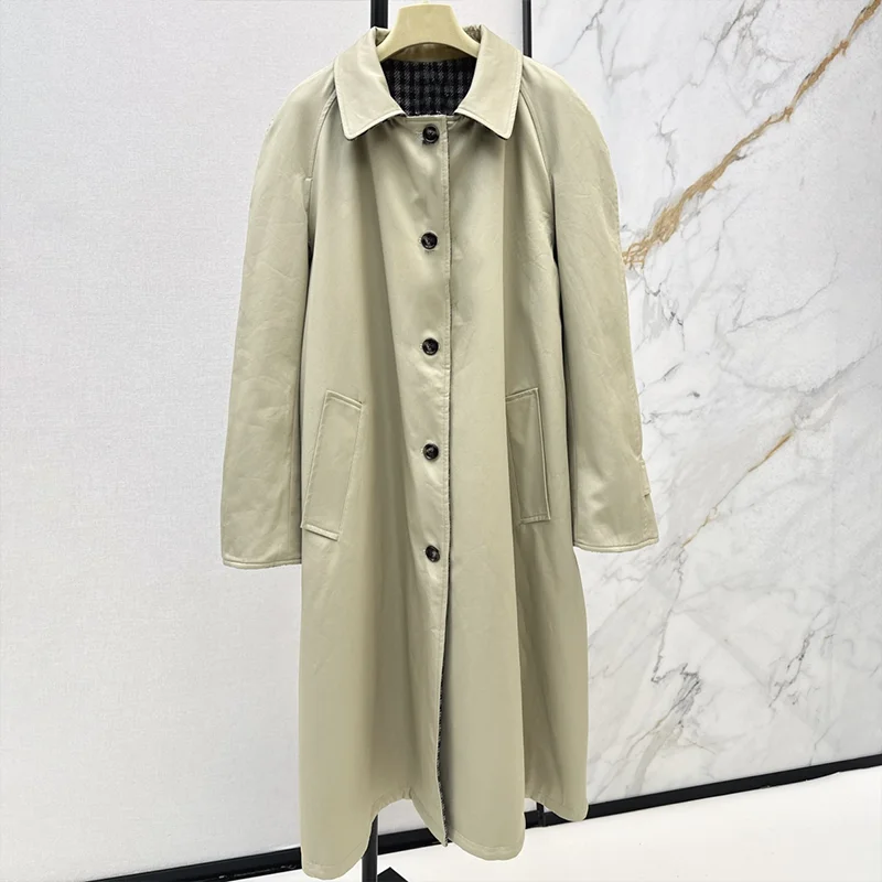 

Высококачественная двусторонняя двухслойная ветровка из полиэфирного волокна, женский плащ обычного стиля 25110783