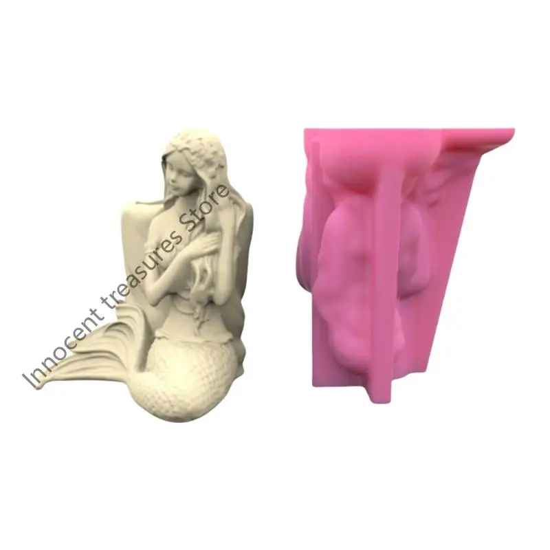 

3XUA Универсальная силиконовая плесень для цветочных горшков Merman Легко Demouling Cement Flanter Accessessy для энтузиастов