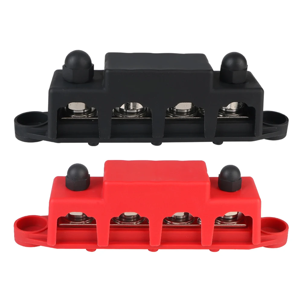 

Caravan RV Power Distribution Block 4 Ways 48V 250A DC Bus Bar Electro Junction For Boat Truck Car Accessories M8 M10 Studs