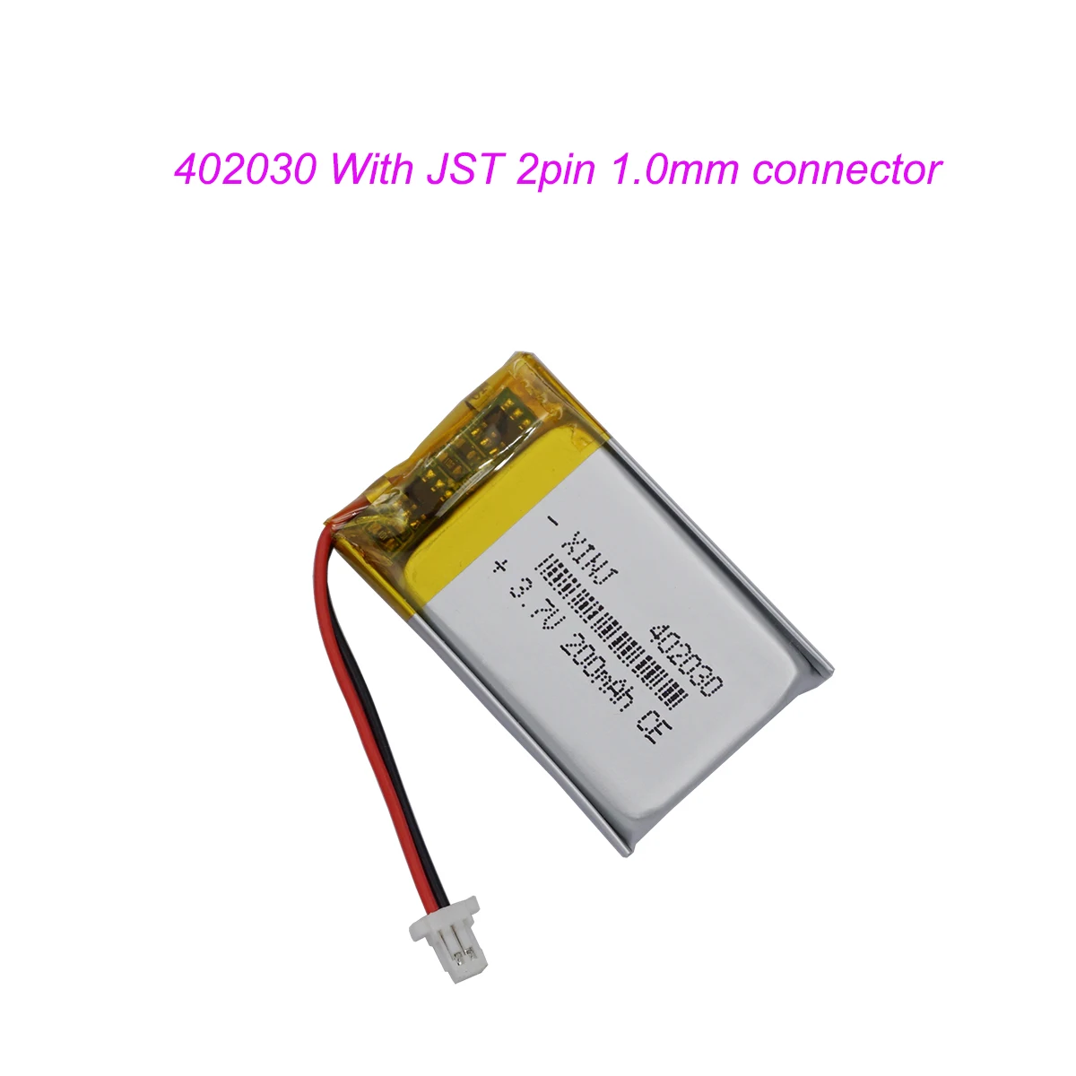 Akumulator litowy 3,7 V 200 mAh 0,74 Wh 402030   Li-ion JST 2pin 1.0mm złącze do kamery samochodowej Sat Nav Mp4 DVR DVC rejestrator jazdy