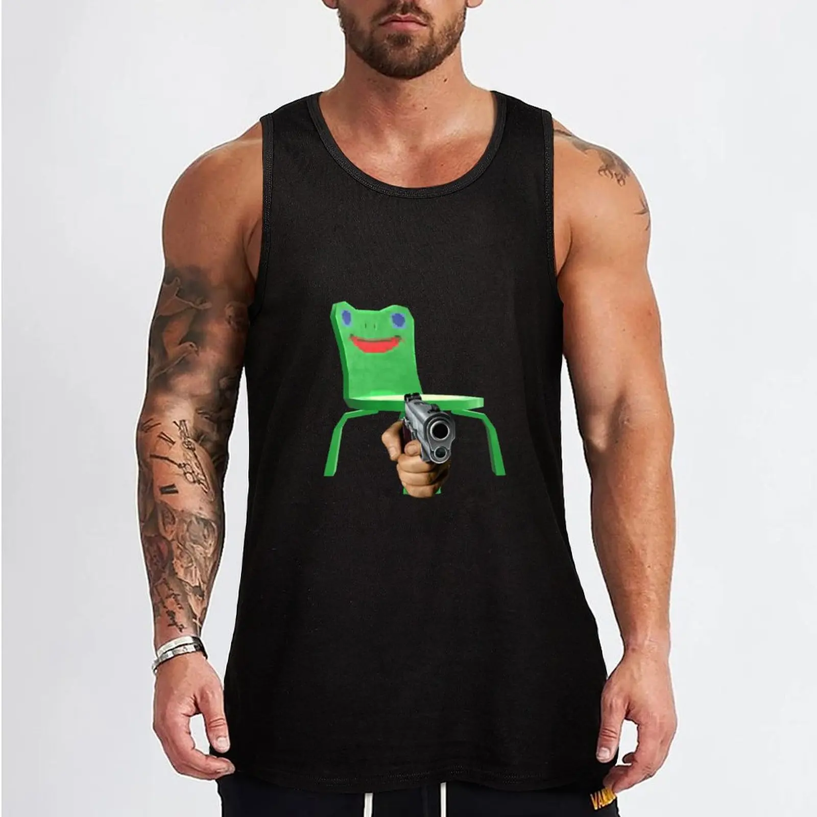 froggy chair gun Tank Top Men's summer clothes sports t-shirts for men